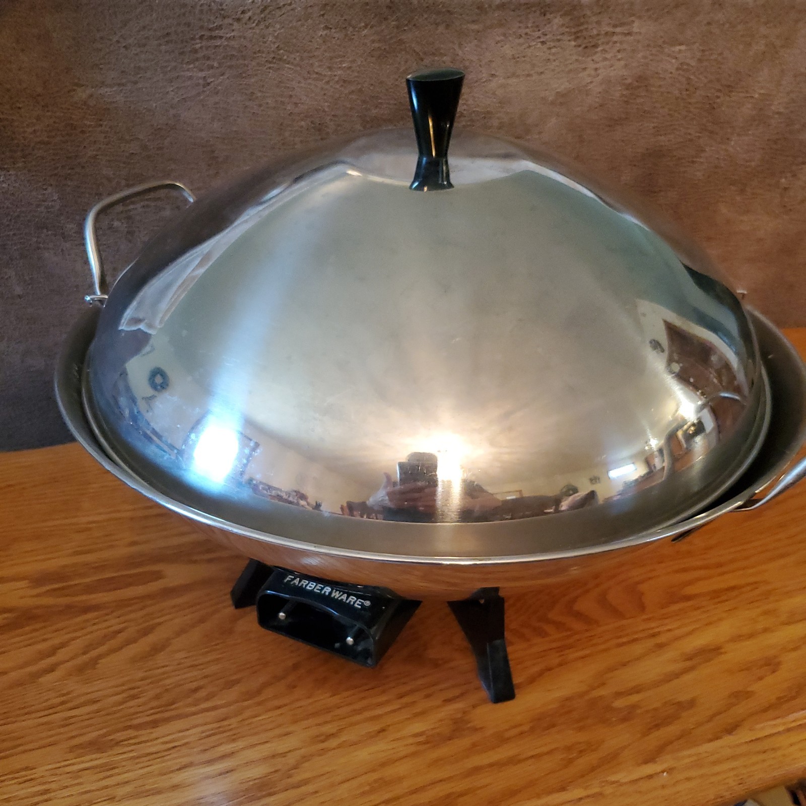 Farberware Electric Wok Model 303 14" Pan Fryer Cooker Cord Control Works Tested gallery