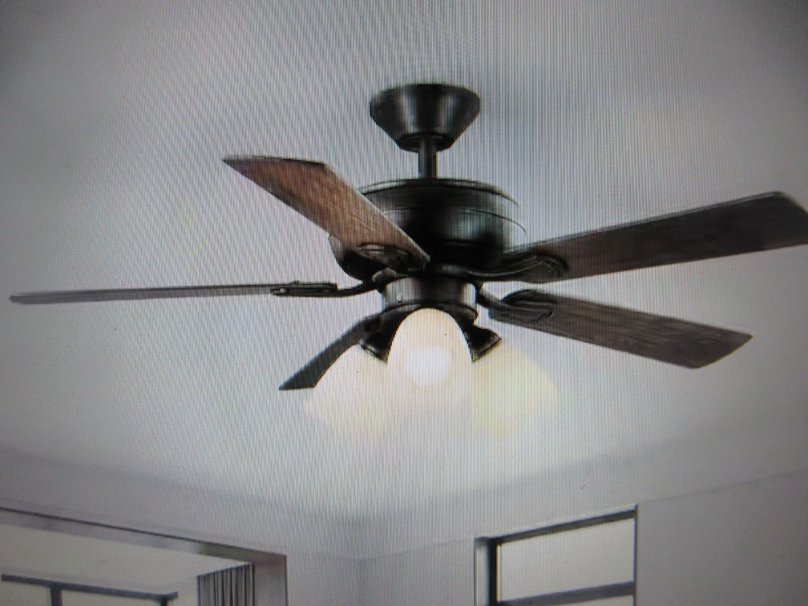 Hampton Bay Riley 44 in. Indoor LED Bronze Dry Rated Downrod Ceiling Fan gallery