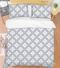 3D Geometric Pattern Blue Brown Quilt Cover Set Bedding Sets Pillowcases 64