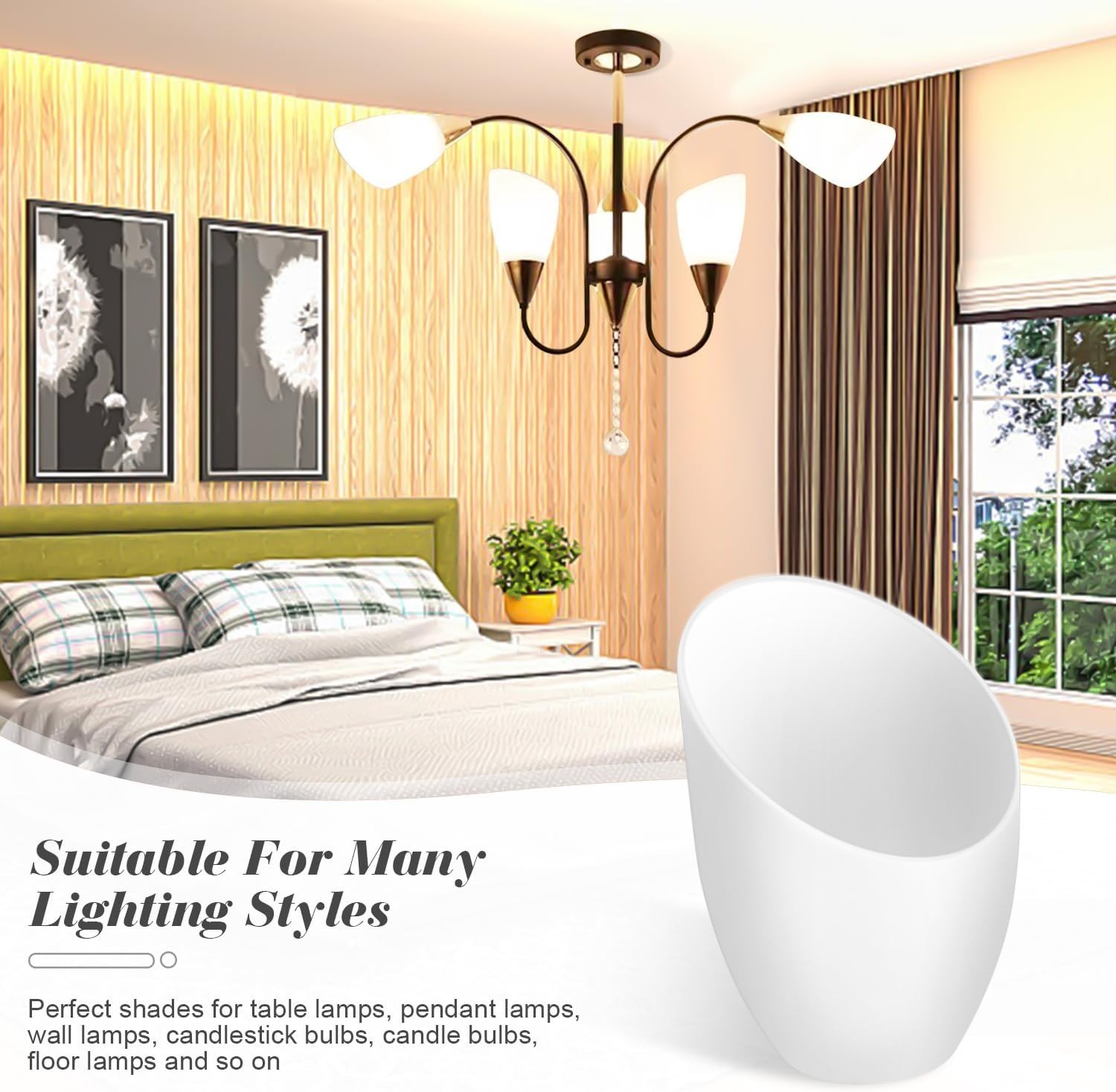 White Horseshoe Lamp Shade Replacement Covers 5 PCS for Floor Light Lamp New USA gallery
