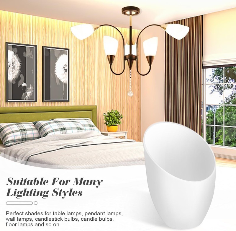 White Horseshoe Lamp Shade Replacement Covers 5 PCS for Floor Light Lamp New USA gallery