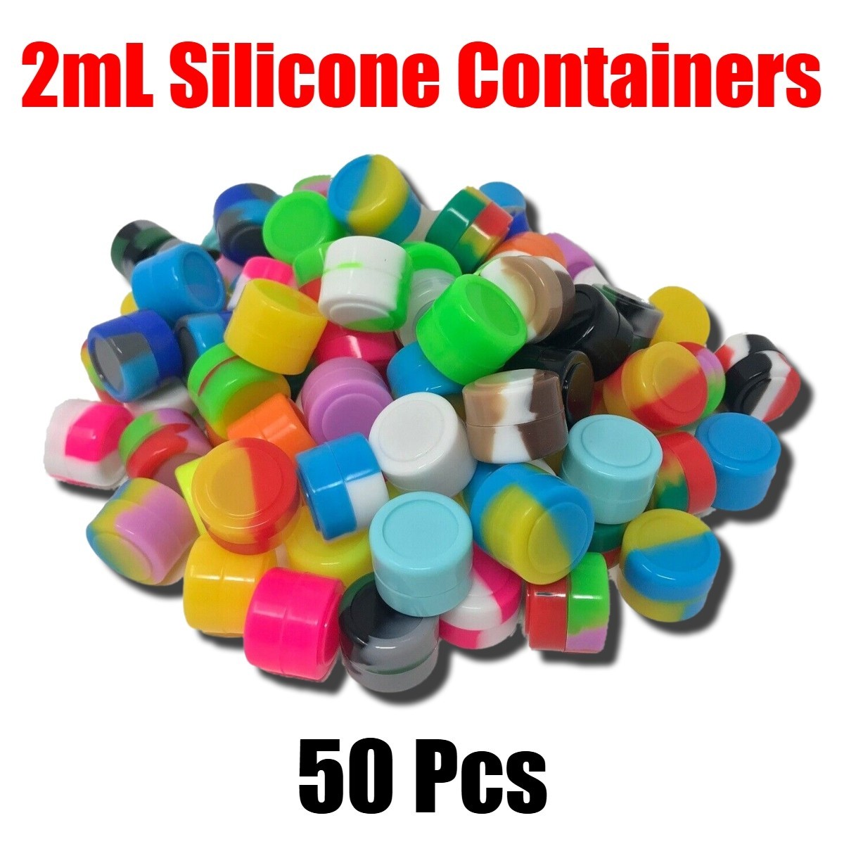 2ml Silicone Container Jar Multi Color Round Non-Stick Wholesale Lot 50 Pcs gallery