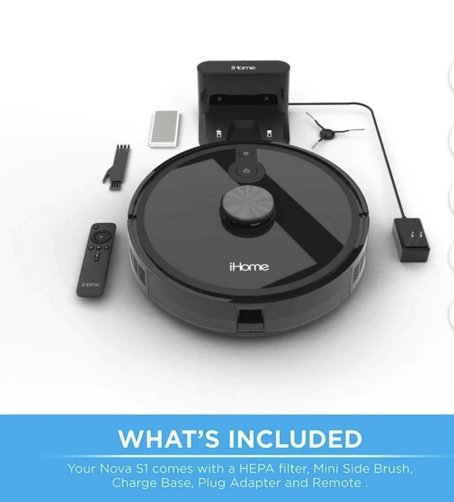iHome AutoVac Nova S1 Robot Vacuum with LIDAR Navigation, 150 Min Runtime gallery