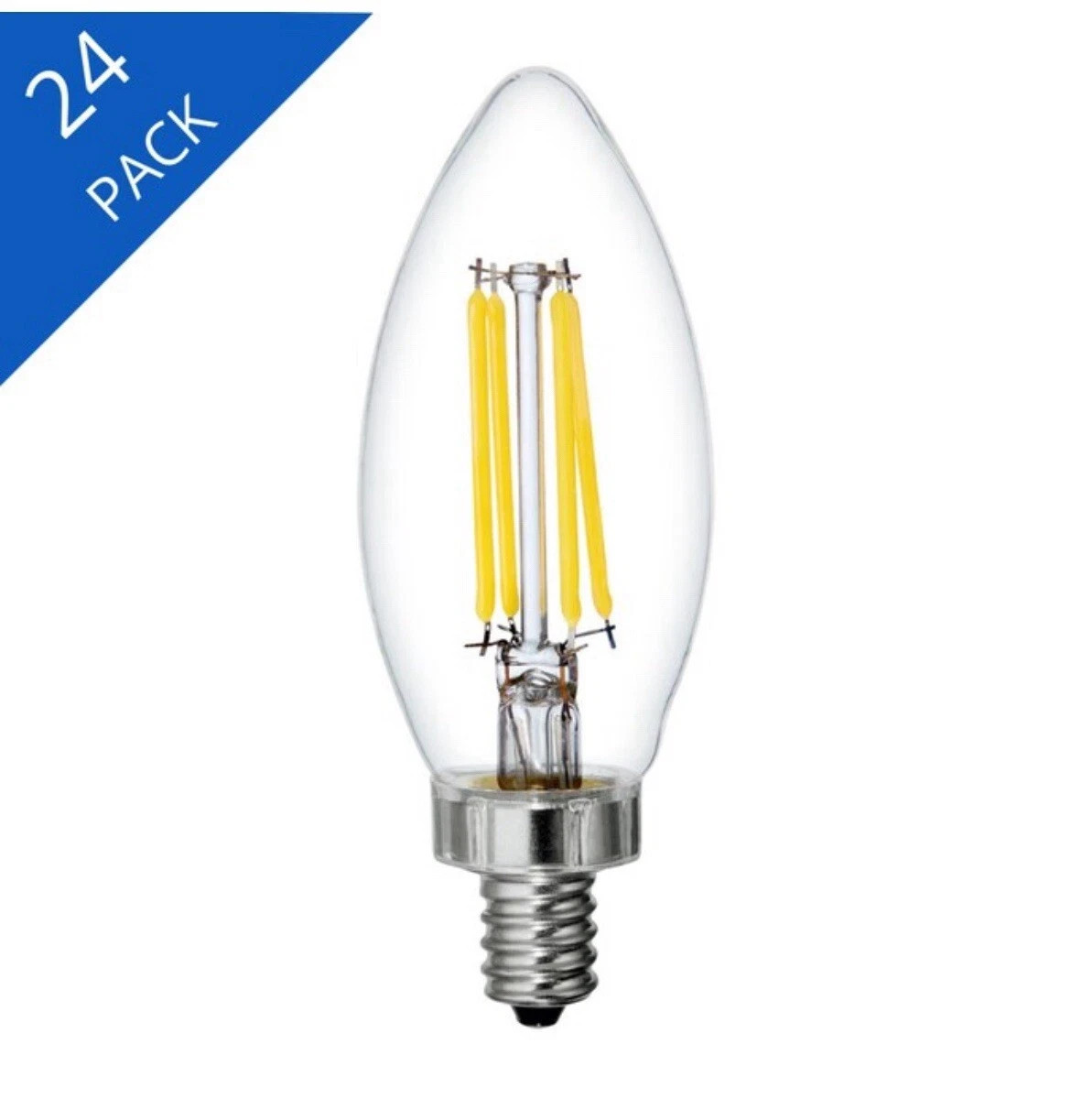 24 Pack GE Decorative Candle LED B10C Soft White Light Bulbs w/ Candelabra Base gallery