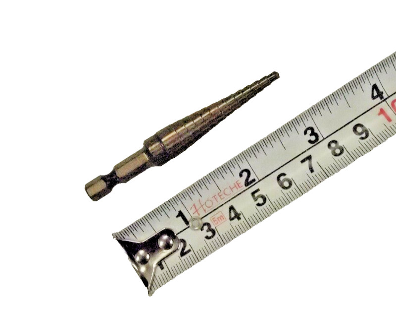 2PC HSS Titanium Step Drill Bit SAE 1/8" to 1/2" 13 Steps Hex Shank 1/4" 500711A gallery