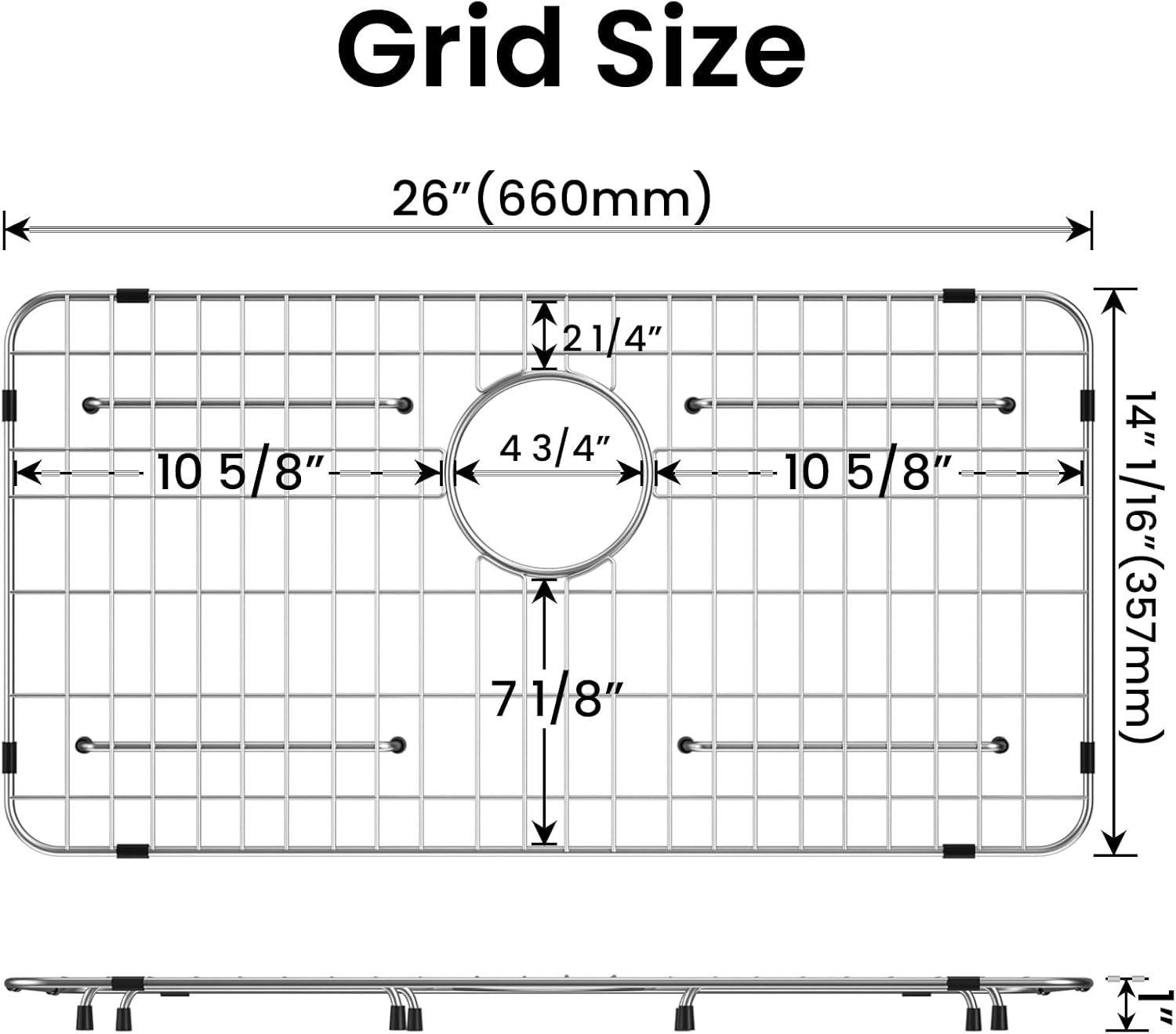 Sink Grid 26" X 14 1/16", Kitchen Sink Grid, Sink Protectors for Kitchen Sinks gallery