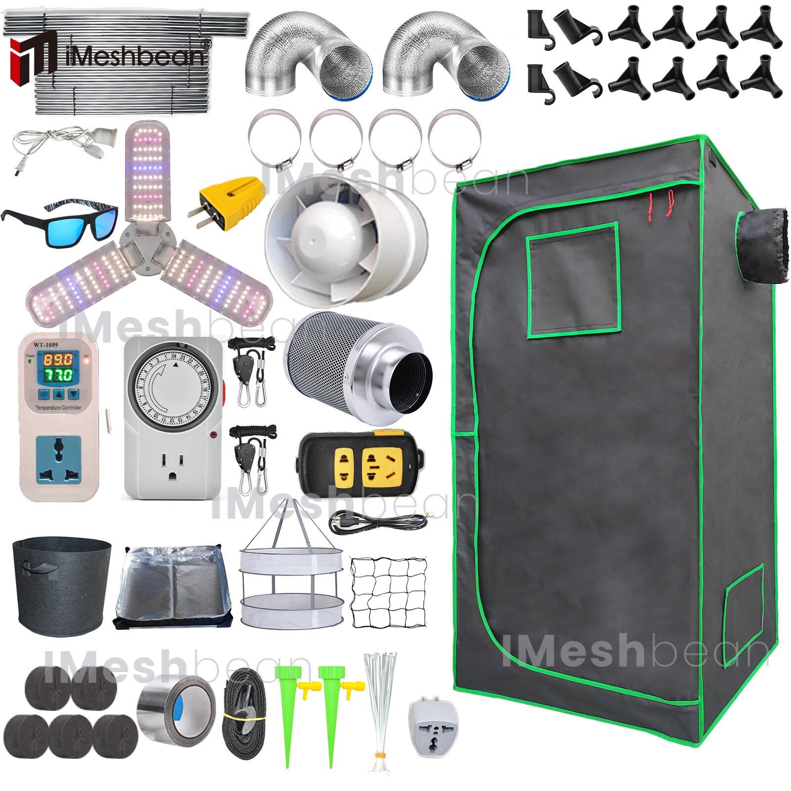 Complete Grow Tent Kit w/LED Full Spectrum Grow Light+Air Filter Kit+Duct Fan gallery