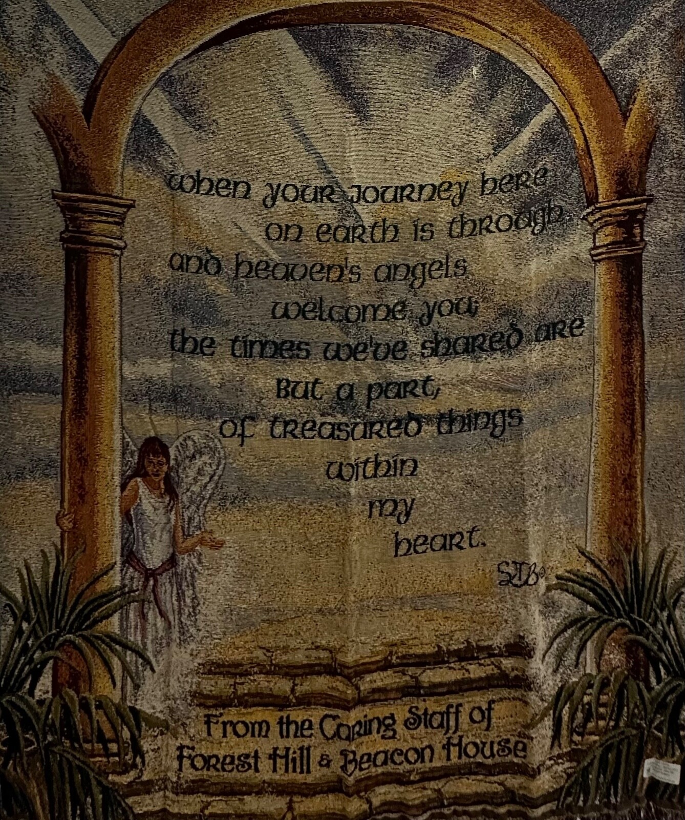 Tapestry throw blanket Forest Hill and Beacon House Message 49 x 58.5 in. gallery