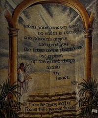 Tapestry throw blanket Forest Hill and Beacon House Message 49 x 58.5 in.