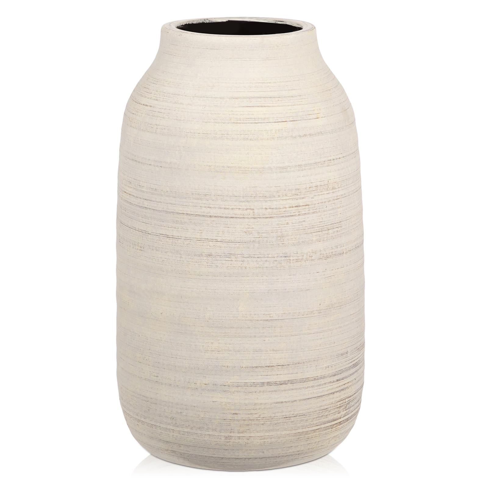 Briful 9.6In Large Rustic Shabby White Ceramic Vasevintage Farmhouse Flowers gallery