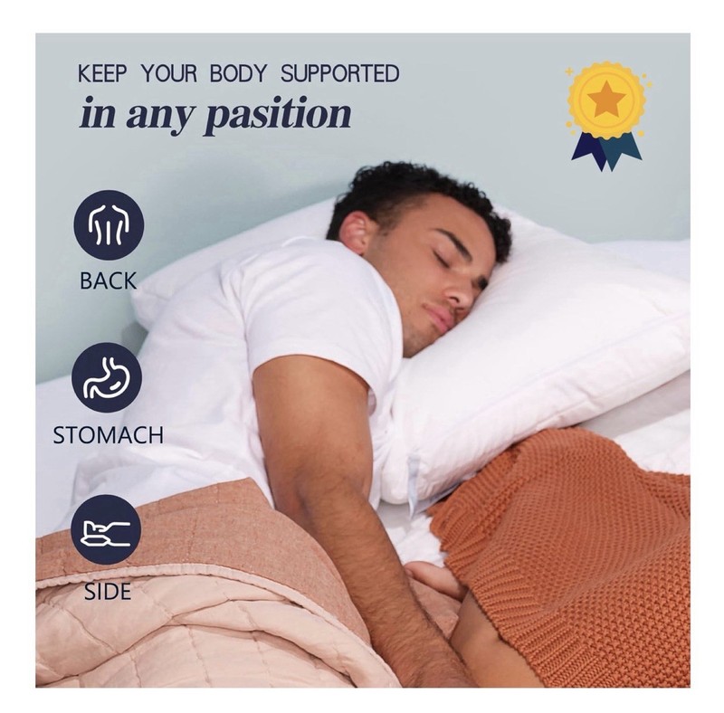 Nuzzle Cooling Adjustable Pillow for Side Sleepers, Luxury King Size Set of 2 gallery