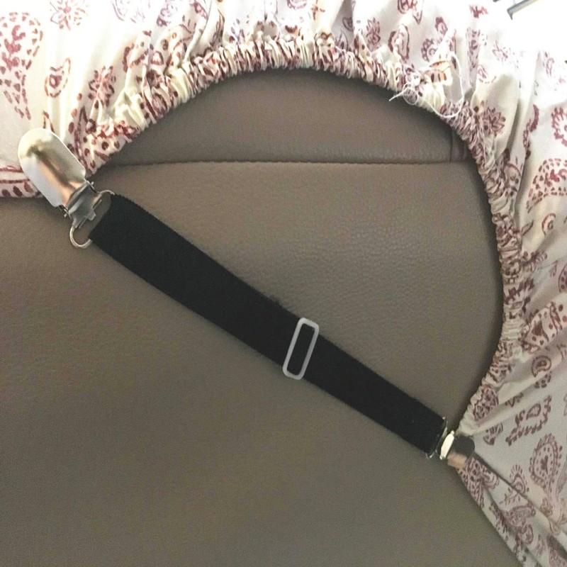 Durable Bed Sheet Holder Straps - 4 Pack Adjustable Elastic Suspender Fasteners gallery