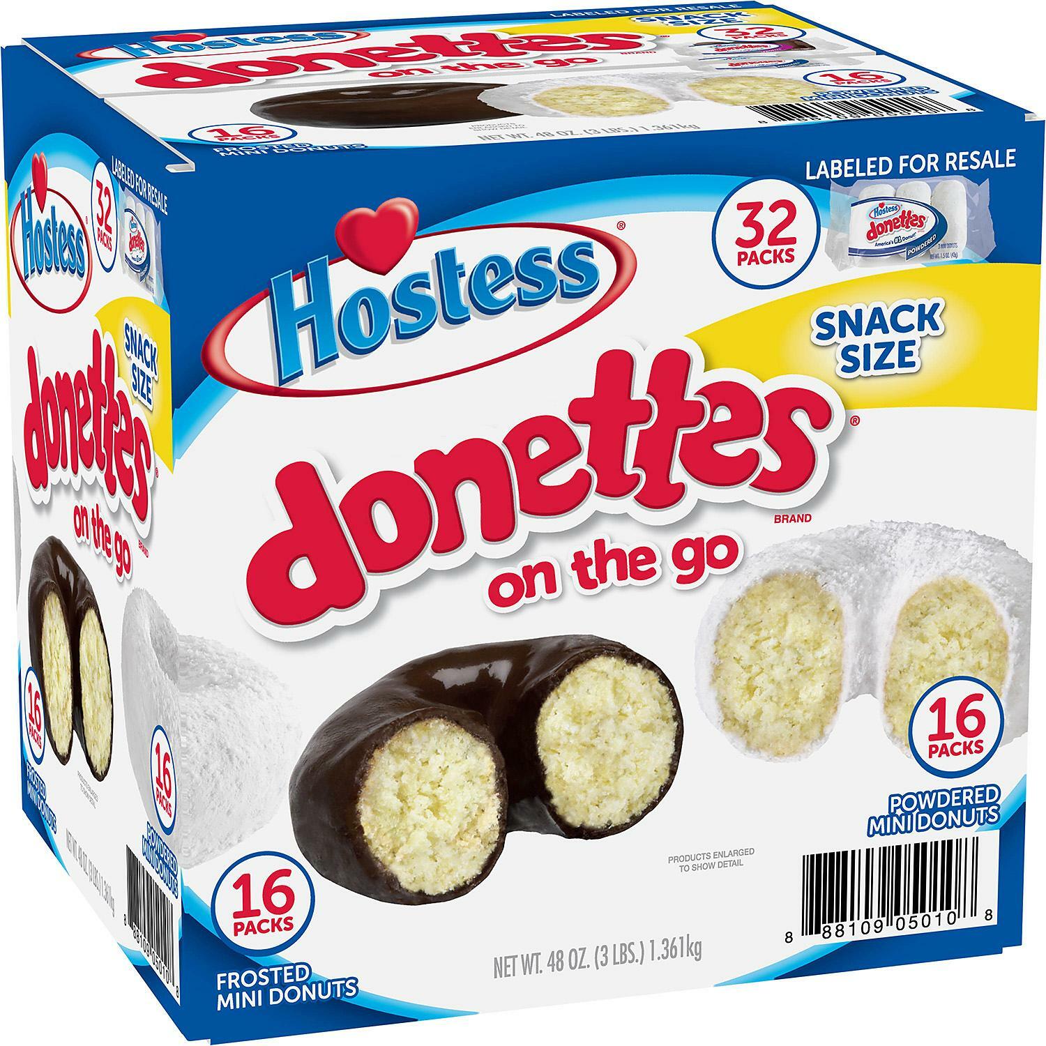 Hostess Mini Powered Donettes and Frosted Chocolate Mini Donettes 32 CT 48 OZ gallery