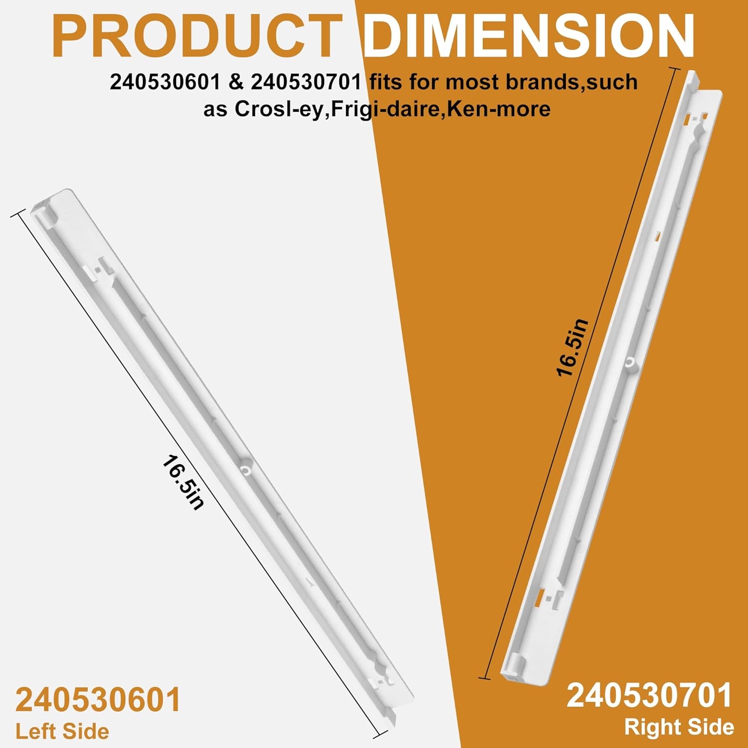 Refrigerator Drawer Slide Rail Set for Kenmore & Frigidaire Replacement gallery