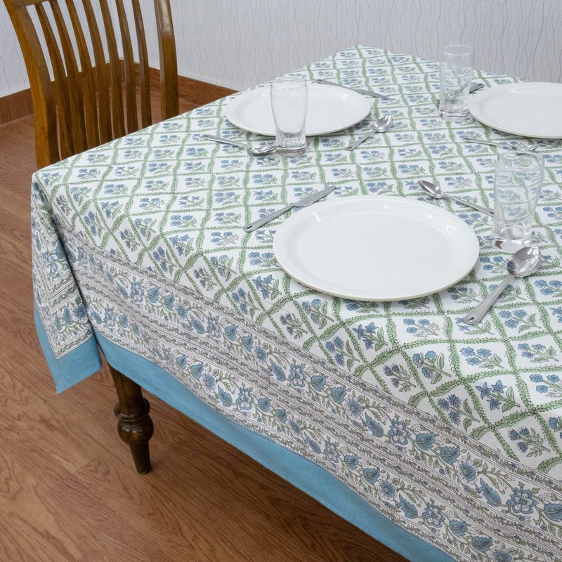 Hand Block Printed Tablecloth Wedding Table Cover Gift for Her, Christmas Gifts gallery