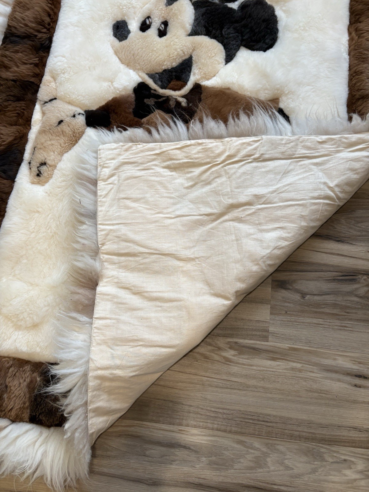 RARE!! MICKEY MOUSE ALPACA FUR SOFT RUG/Wall Hanging!44x60 Great For Kids Room! gallery
