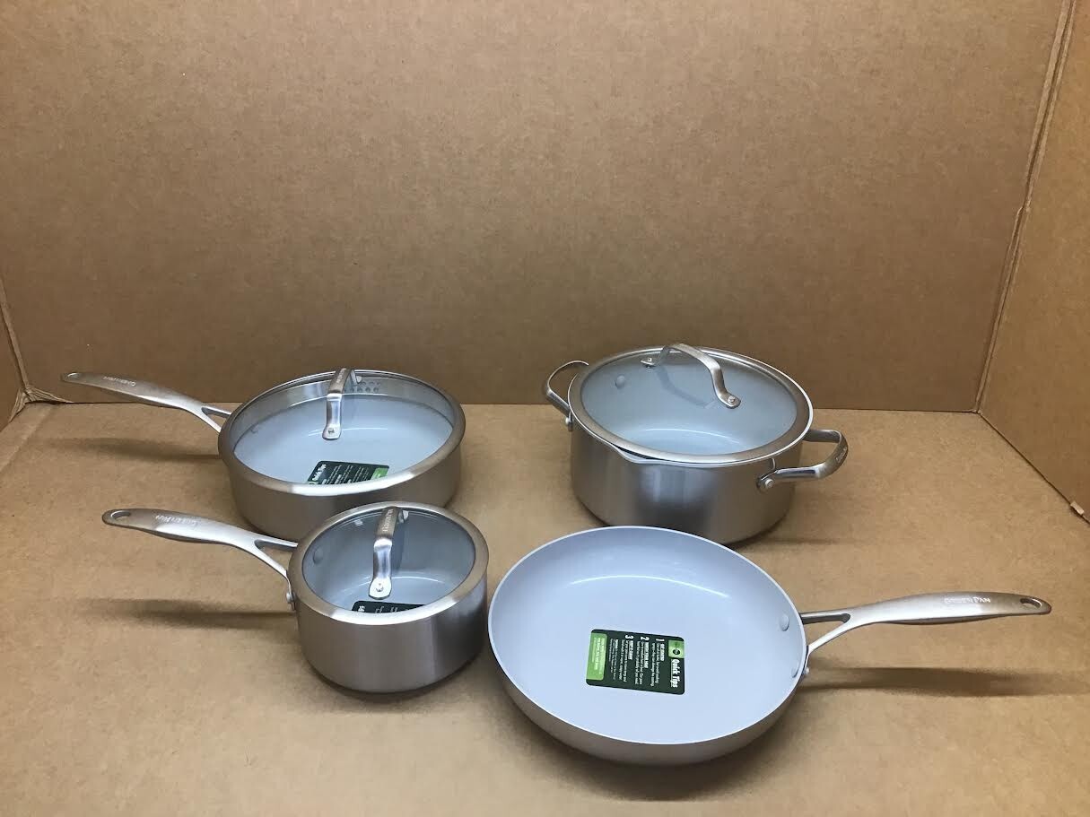 GreenPan Venice Pro Tri-Ply Stainless Steel, Ceramic Nonstick 7 pc Set gallery
