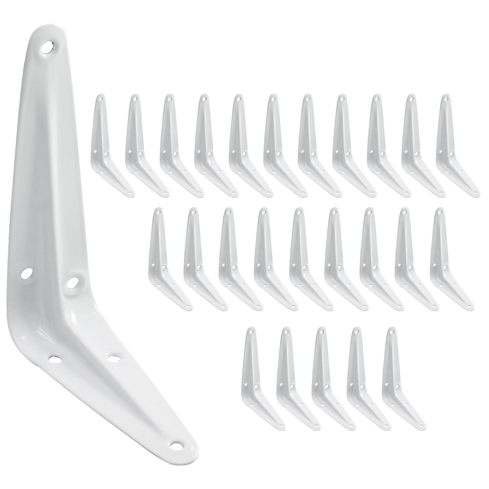 Shelf Brackets 4 x 3 Inch, 24 Pack Heavy Duty White Metal - 60 lbs Load Capacity gallery