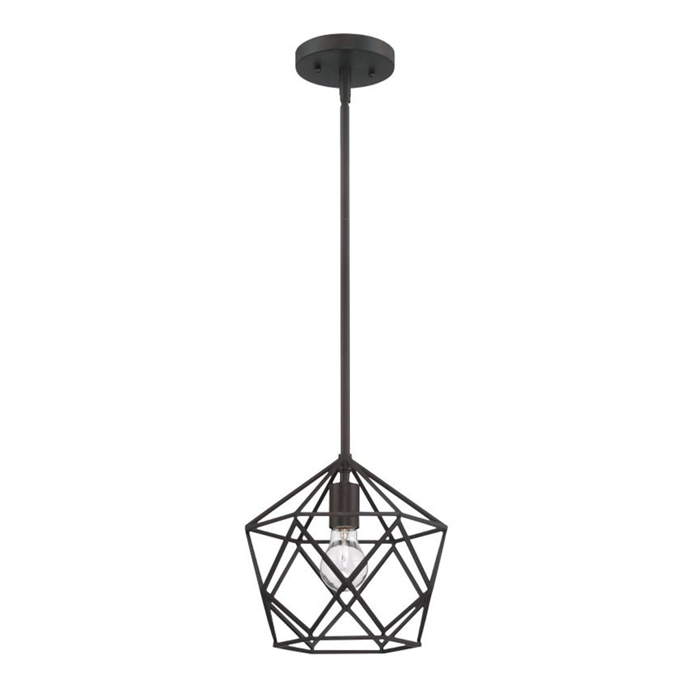 Sunset Lighting 1-Light Cage Harmony Pendant 100W Provincial Bronze Finish F3417
