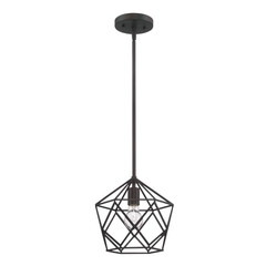 Sunset Lighting 1-Light Cage Harmony Pendant 100W Provincial Bronze Finish F3417