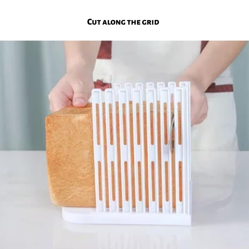 Bread Slicer for Homemade Bread, Adjustable Thickness Slicing Guide Foldable gallery