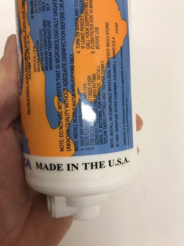 OmniPure Flow Inline Filter Chlorine Taste Odor K5366 USA 6 Month gallery