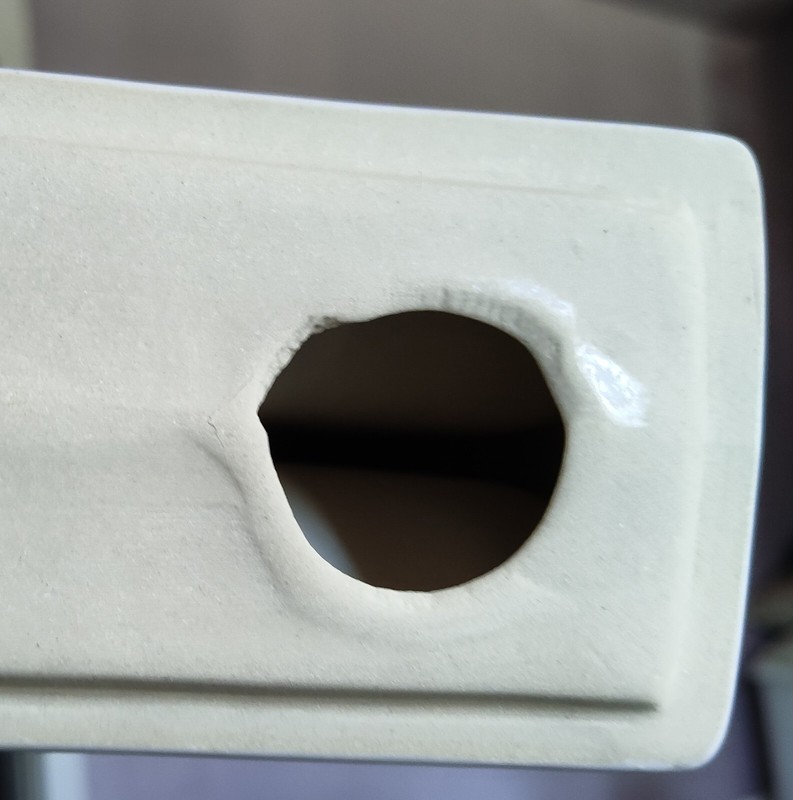 Large Ceramic Corner Shower Shelf, Thinset Mount Two Holed White Beige gallery