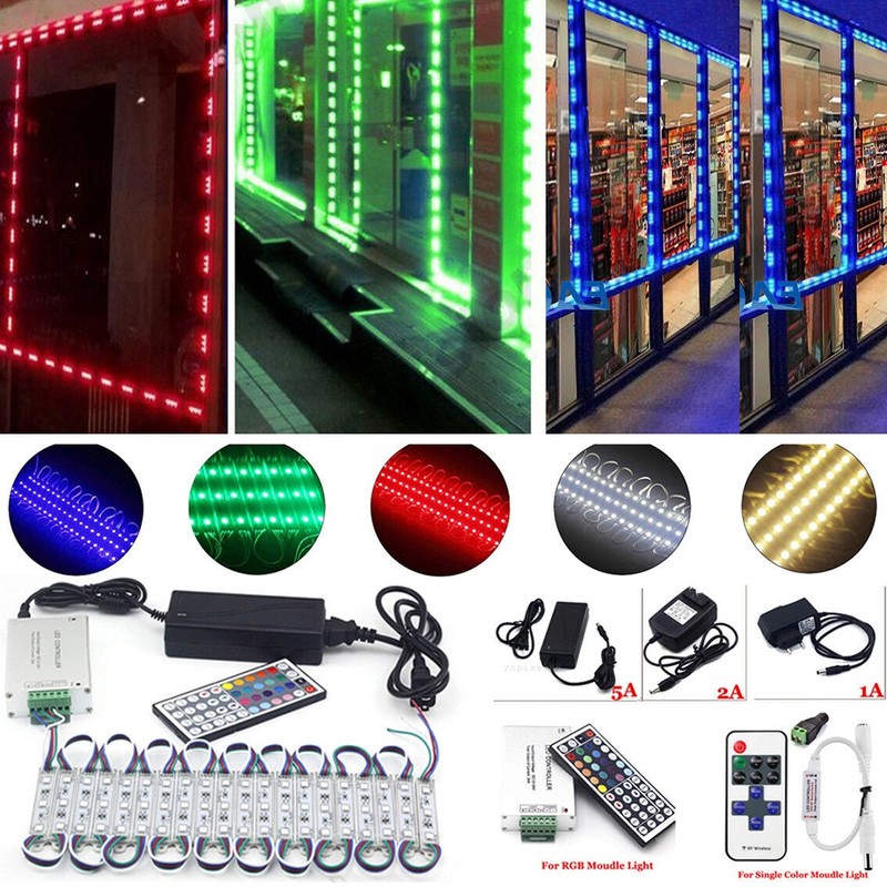 40' ft Multi-color Store Front LED Window Light Module with power supply +Remote gallery