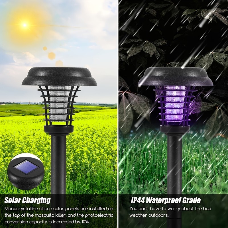 Solar Powered Electric Mosquito Killer Lamp LED Trap Lamp Fly Bug Insect Zapper gallery
