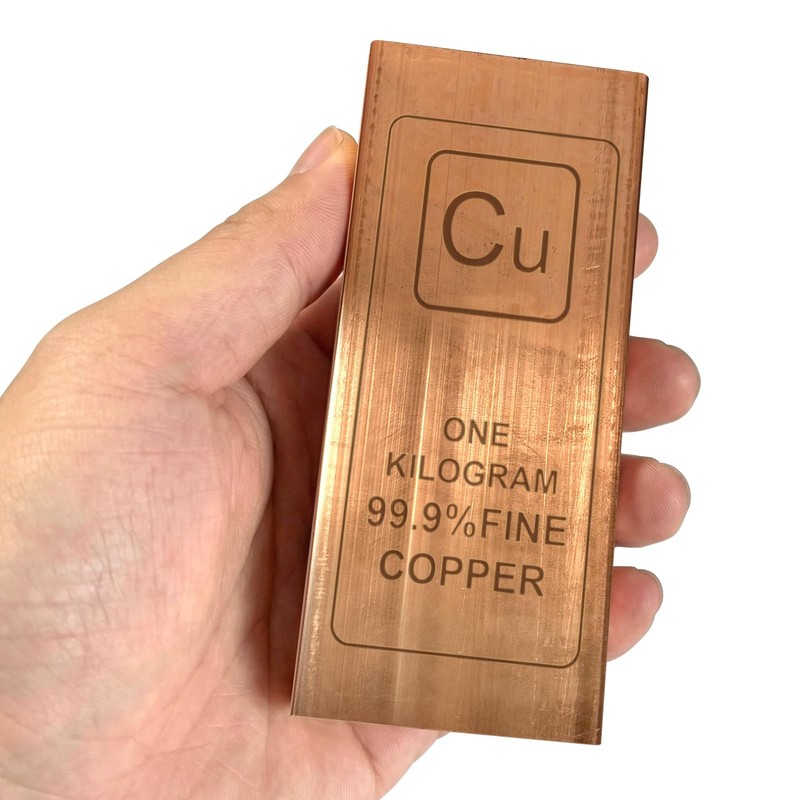 Solid Copper Bar 1 KG(2.2lb) | 99.9% Pure Copper (Cu 999) | Decorative Collec... gallery