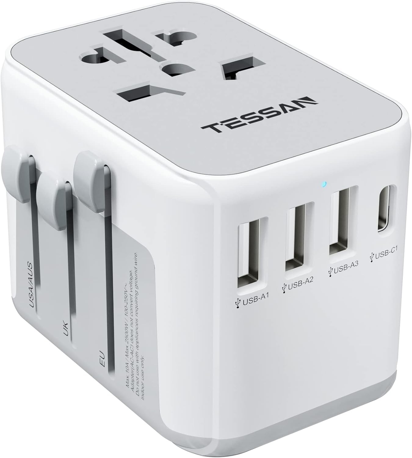 Universal Travel Adapter Power Adapter with USB C USB A Ports for US to EU UK AU gallery