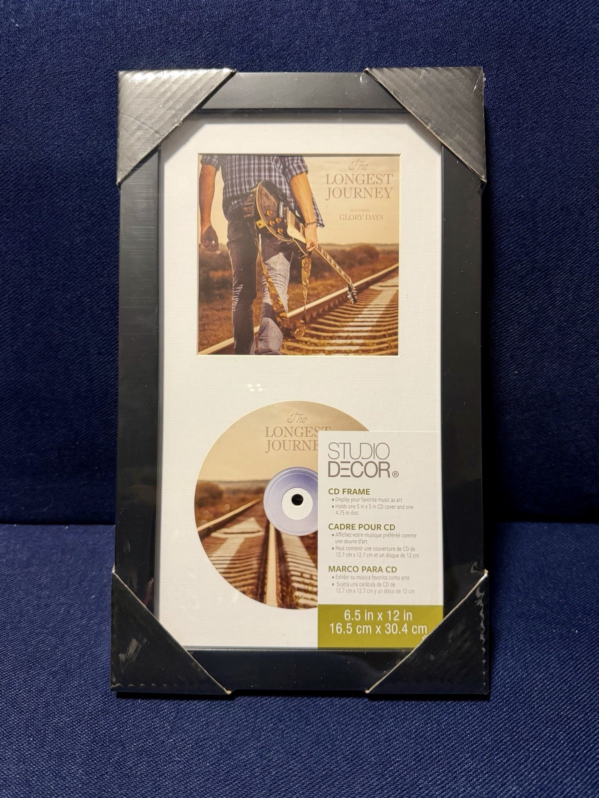 Studio Decor Standard CD Frame Display Case Black Frame 6.5" x 12" Real Glass gallery