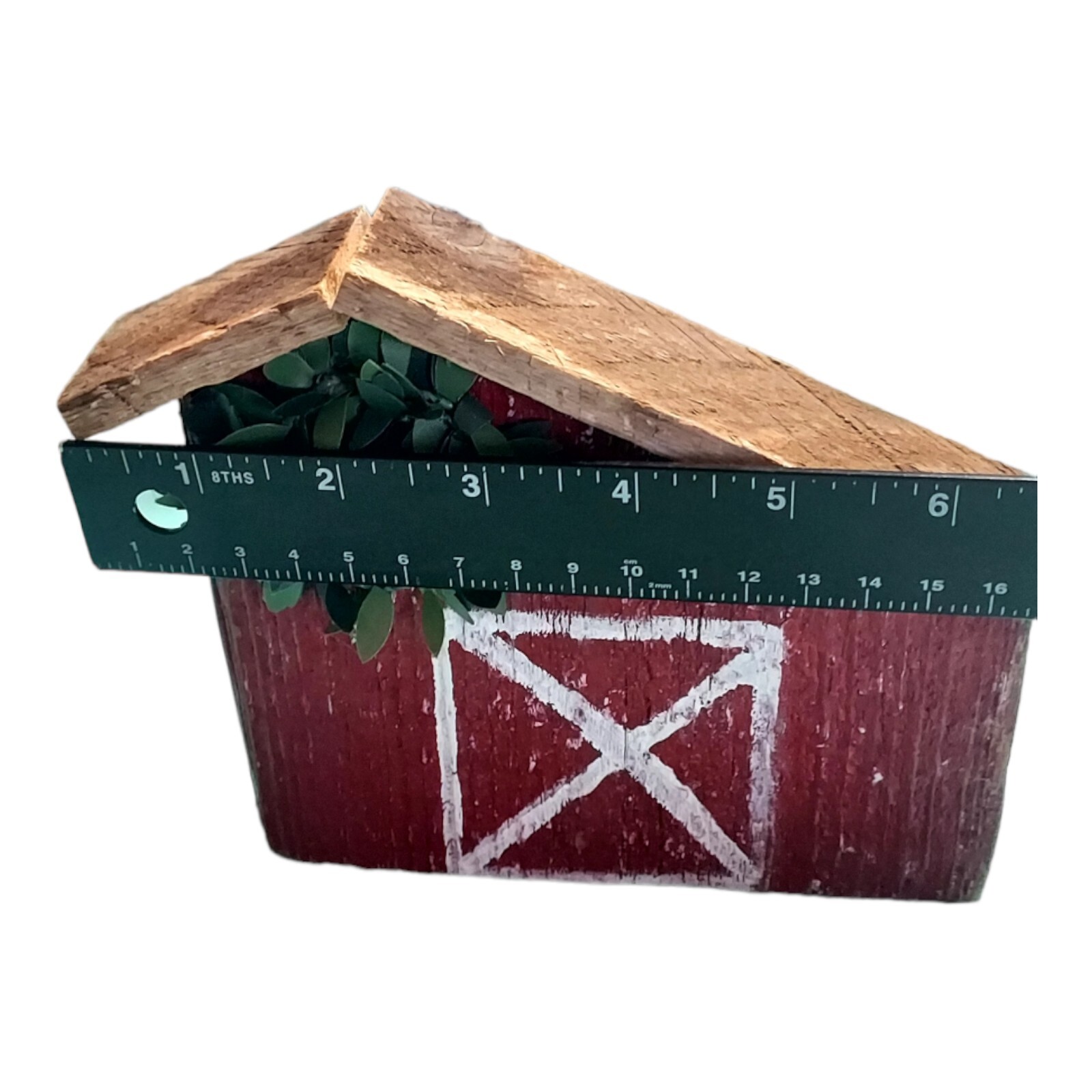 Barnwood Architectural Salvage Handcrafted Red White Barn 6" Tiered Tray Decor gallery