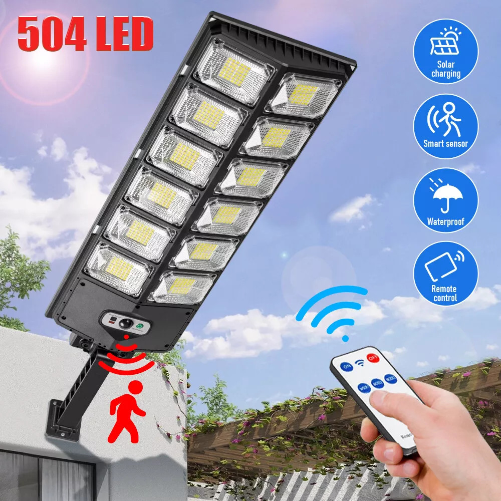 Commercial 1000000LM LED Outdoor Dusk to Dawn Solar Street Light Road Area Lamp gallery