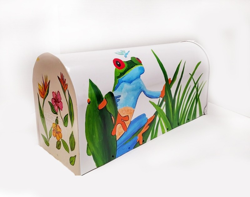 Custom Hand Painted Rain Tree Frog Mailbox gallery