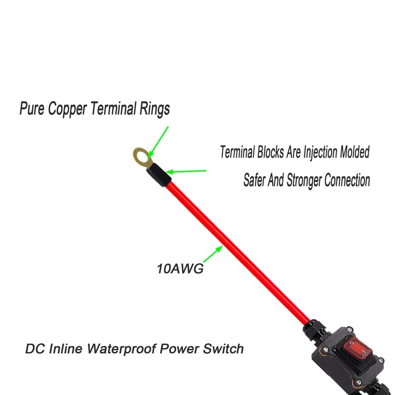 25A Dual Side DPST Inline Switch - Compact Waterproof Power Control for Vehicles gallery