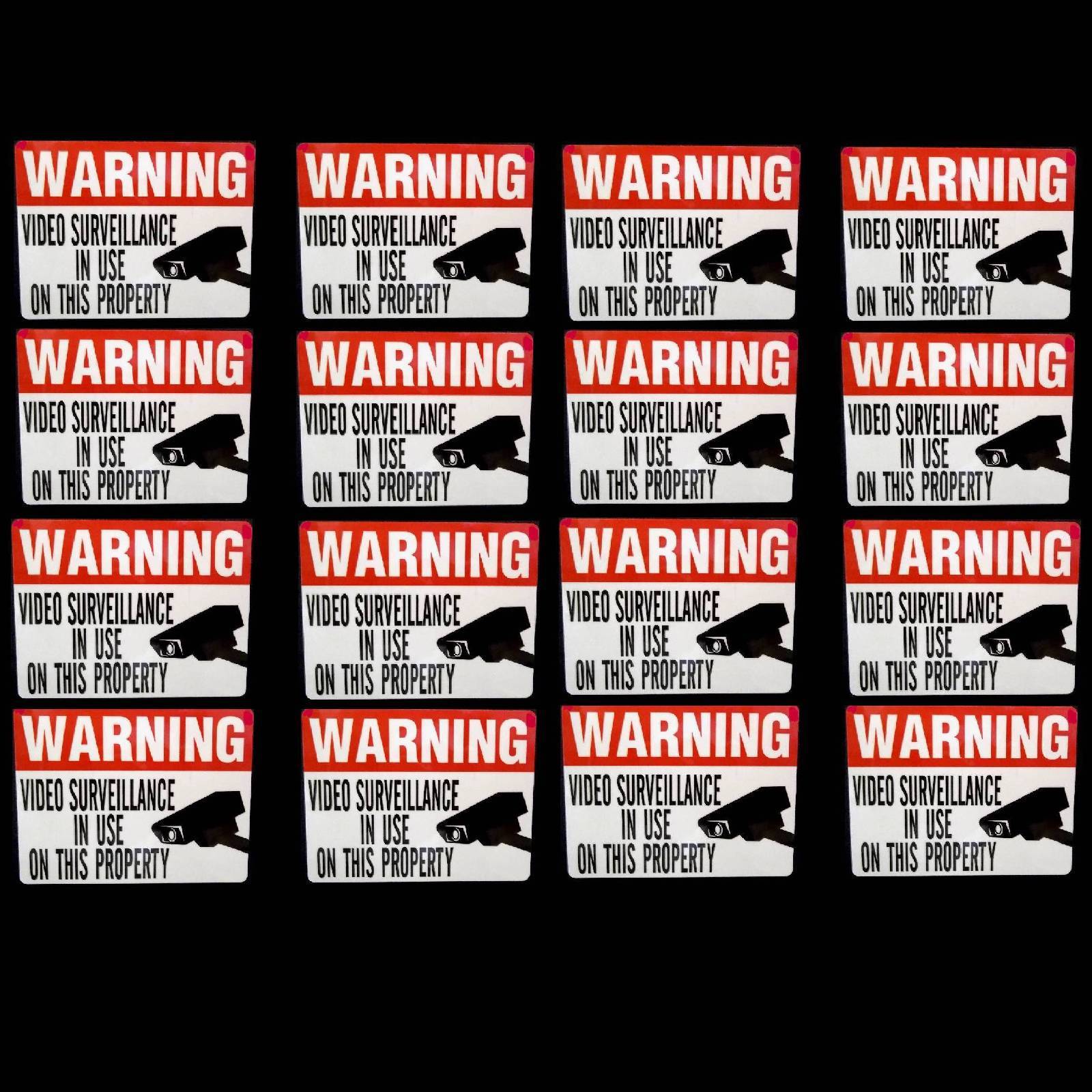 Lot Camera Window Warning Sticker Signs For Home Waterproof Surveillance Decals gallery