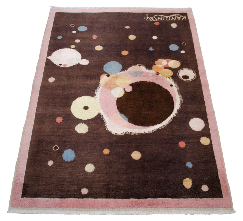 Kandinsky - Several Circles - Inspired Hand Knotted Area Rug Wall Rug 2′7″x3′8″ gallery