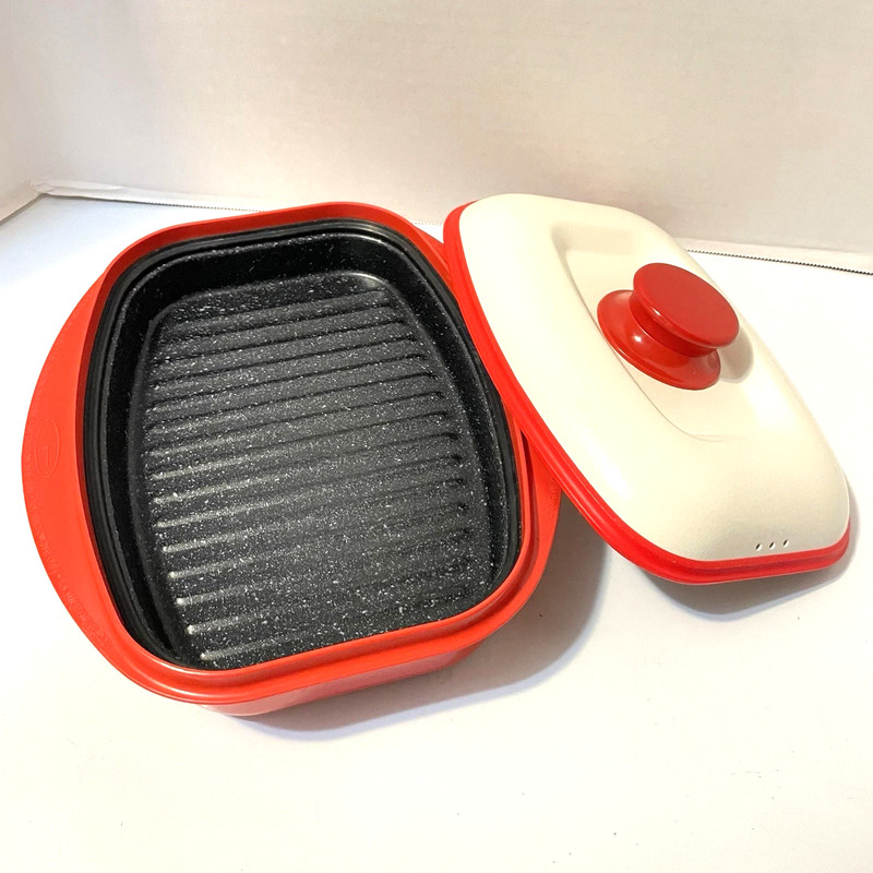 Range Mate Rectangular Nonstick Microwave Grill Pan Red With Recipe Booklet gallery