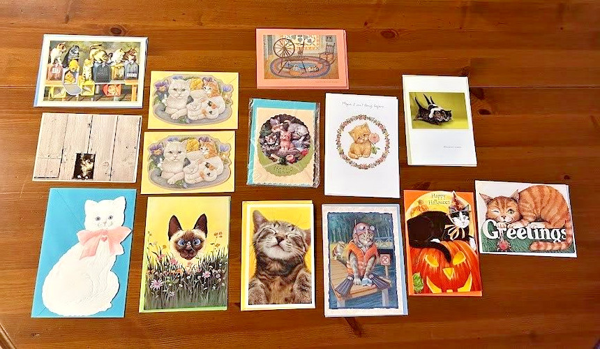 Cats & Kittens LOT OF 14 Assorted Blank, Get Well, Friendship, etc. Cards gallery