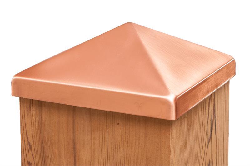 6x6 Solid Copper Pyramid Fence & Deck Post Cap (5 1/2" x 5 1/2") gallery