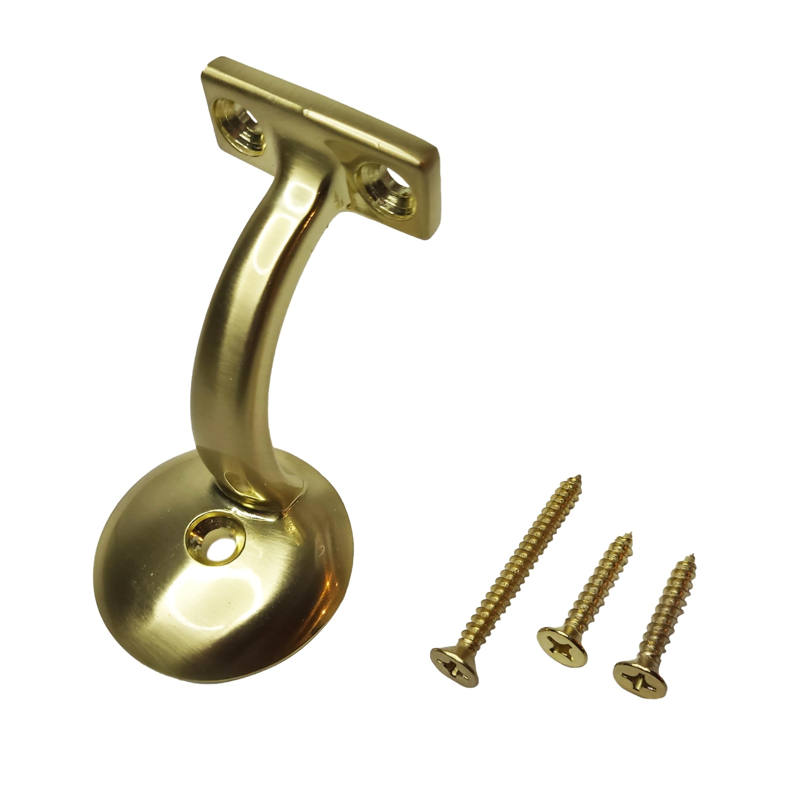 Handrail Bracket Round for Stairways with Mounting Screws - Set of 5 - (Brass... gallery