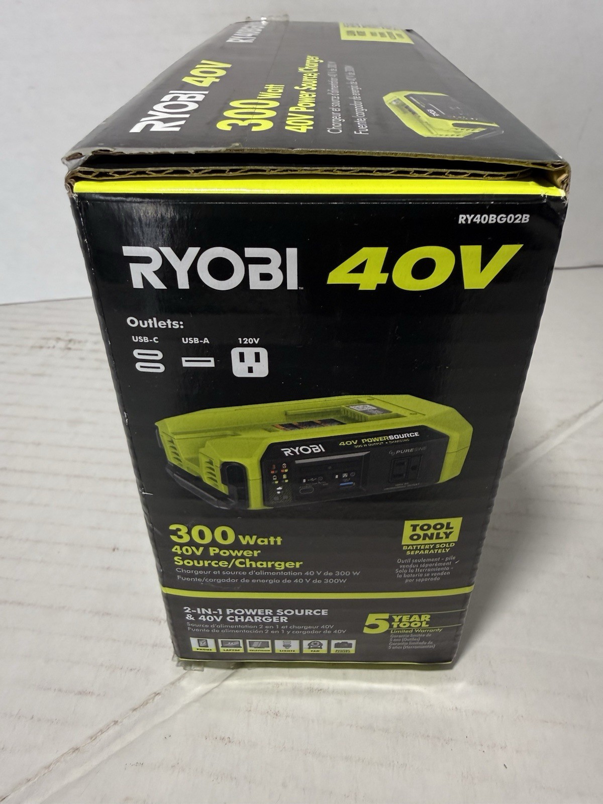 RYOBI 40V 300W 2-in-1 Power Source + 40V Charger Green RY40BG02B gallery