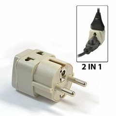 OREI European Power Adapter Plug, Perfect for Travel To Europe Type E/F – Beige
