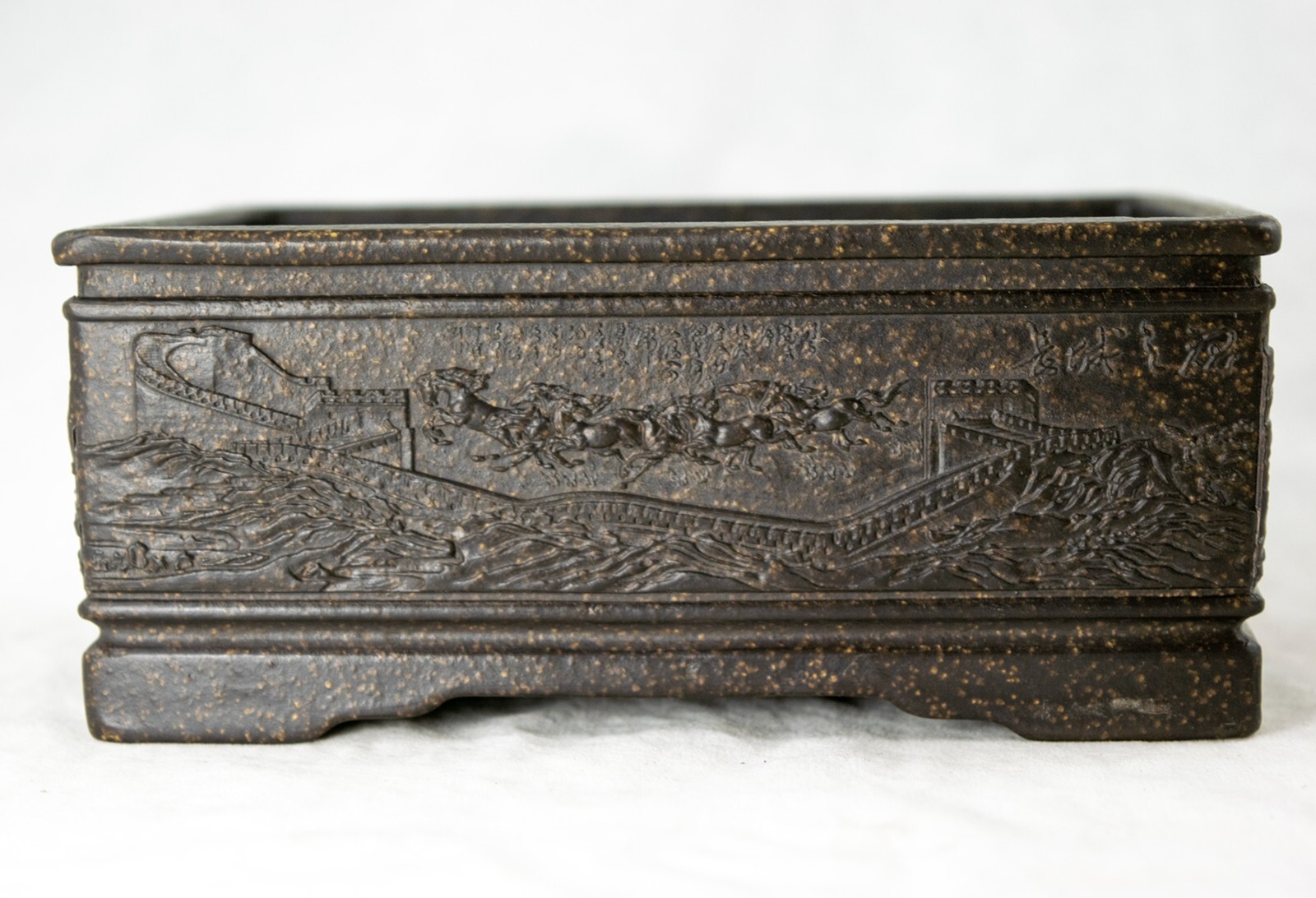 Vintage Rectangular Zisha Cactus & Succulent Bonsai Pot + Mesh 6.25"x 4.5"x 2.5" gallery