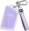 Key Fob Cover Cmpatible with 2022 2023 2024 2025 MDX RDX Color: Silver/Purple gallery