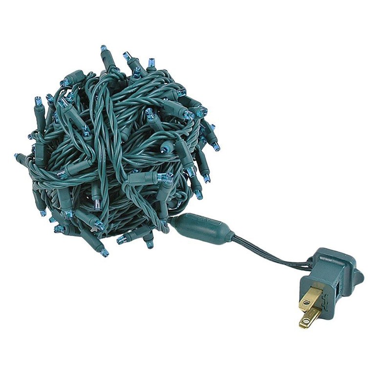 100 Light LED Christmas Mini Light Set, Patio Light, Teal, Green Wire, 34’ gallery
