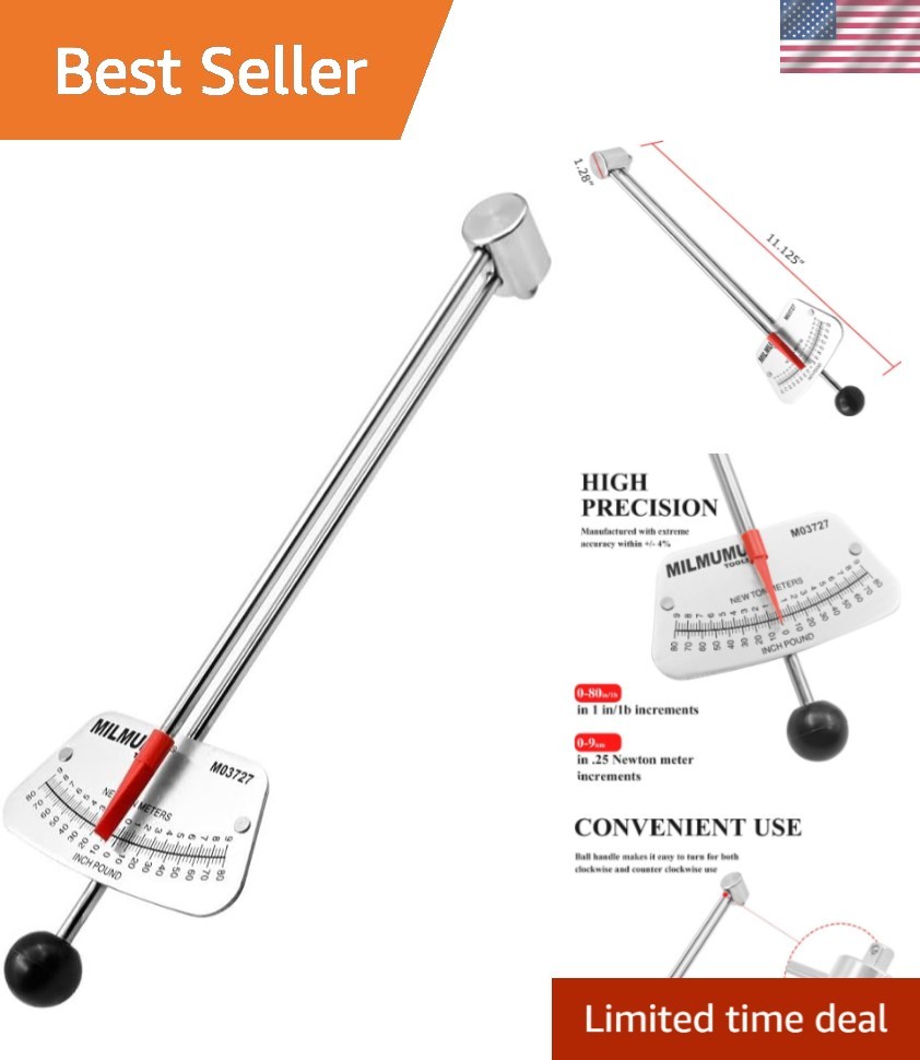 1/4" Drive Alloy Steel Torque Wrench - Dual Direction 0-80 Inch-Pounds Capacity gallery