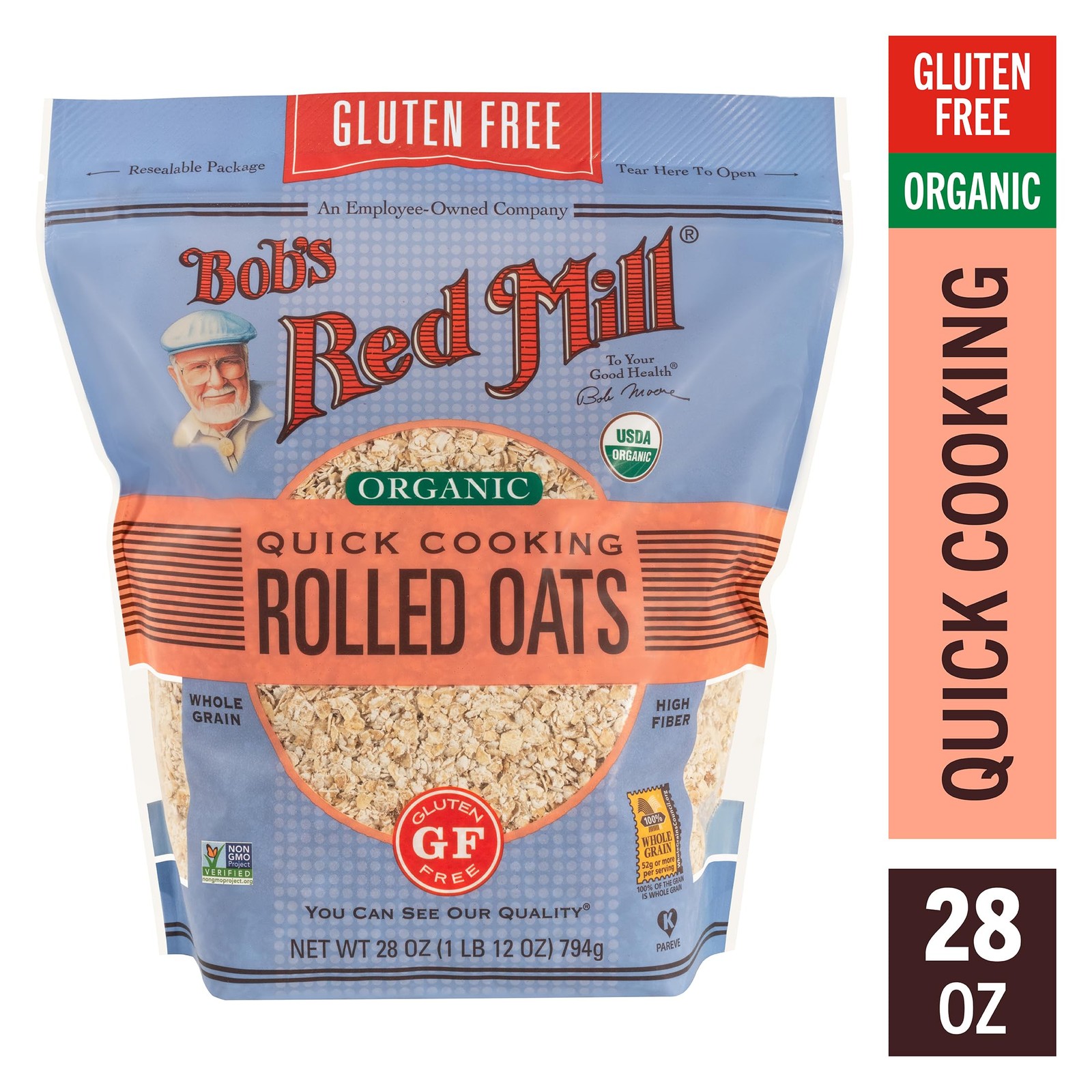 Quick Cooking Organic Rolled Oats, 28 oz Pack of 4 gallery