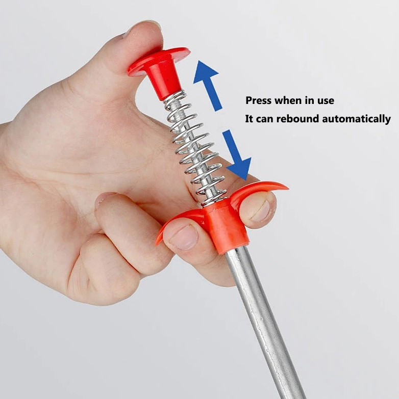 1pc 24in Spring Pipe Dredging Tool Drain Snake Clog Remover Cleaning Stick - NEW gallery